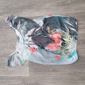 Charlotte Russe Floral Sheer Flowy Sleeveless Blouse Large